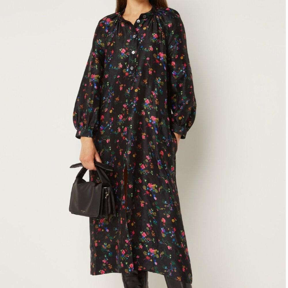 Soeur Sicile Black Floral Dress sz 34 / S NWOT